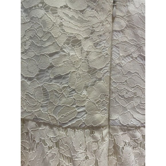 VERA WANG V-Neck Knee-Length lace and flare ivory cocktail bridesmaid Dress sz 8 - Picture 7 of 16